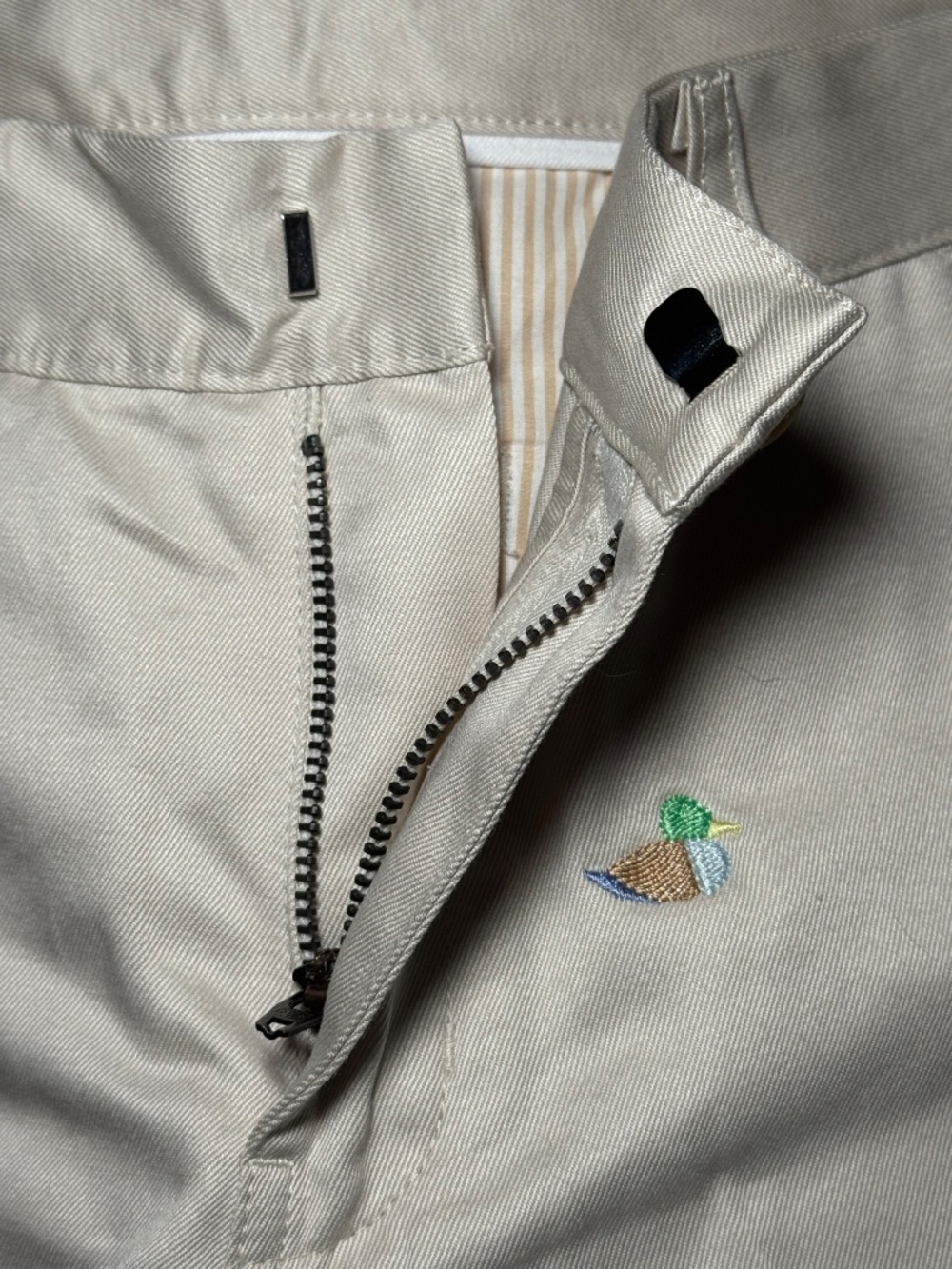 Beaufort Bonnet Company TBBC Embroidered Charlie Chino Khaki Shorts Ducks (026) - Picture 6 of 9